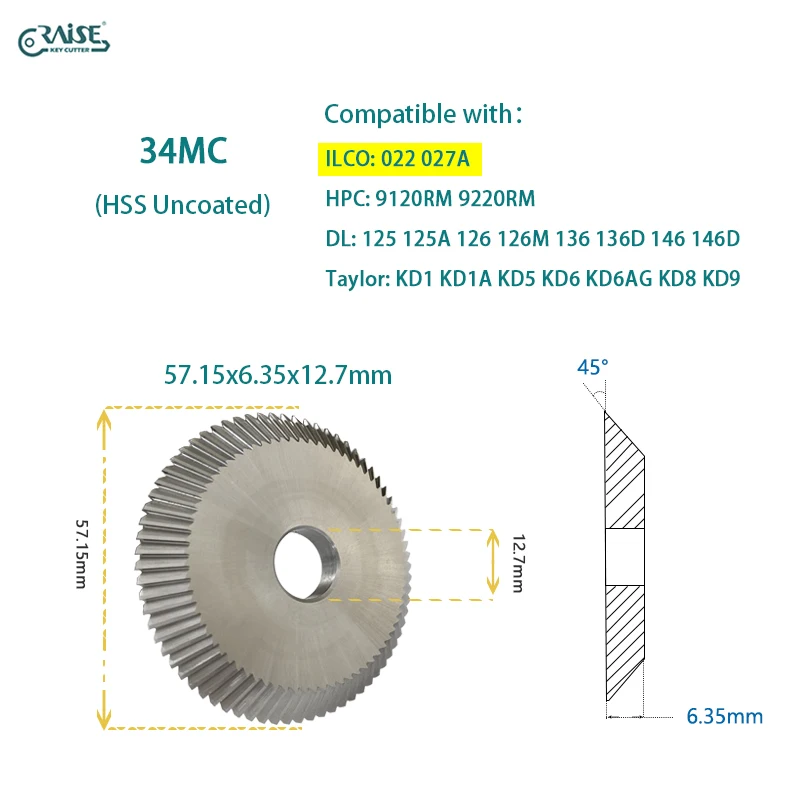 Compatible with Machines Carbide HSS HPC 9120RM 9220RM Locksmith Key Machine Cutter
