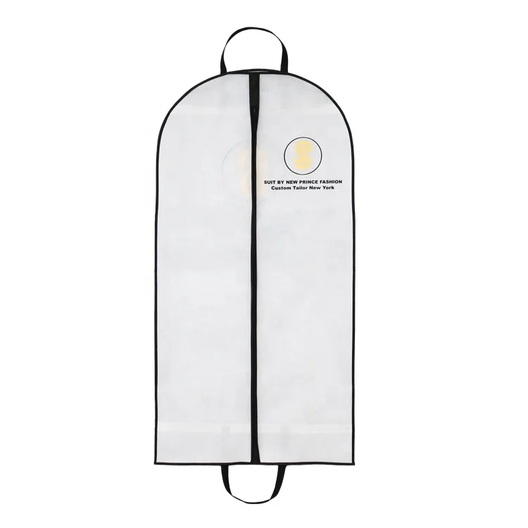 Personalized Logo Custom Luxury Cloth Non Woven Garment Suit Cover Carrier bags With Handle For Suits