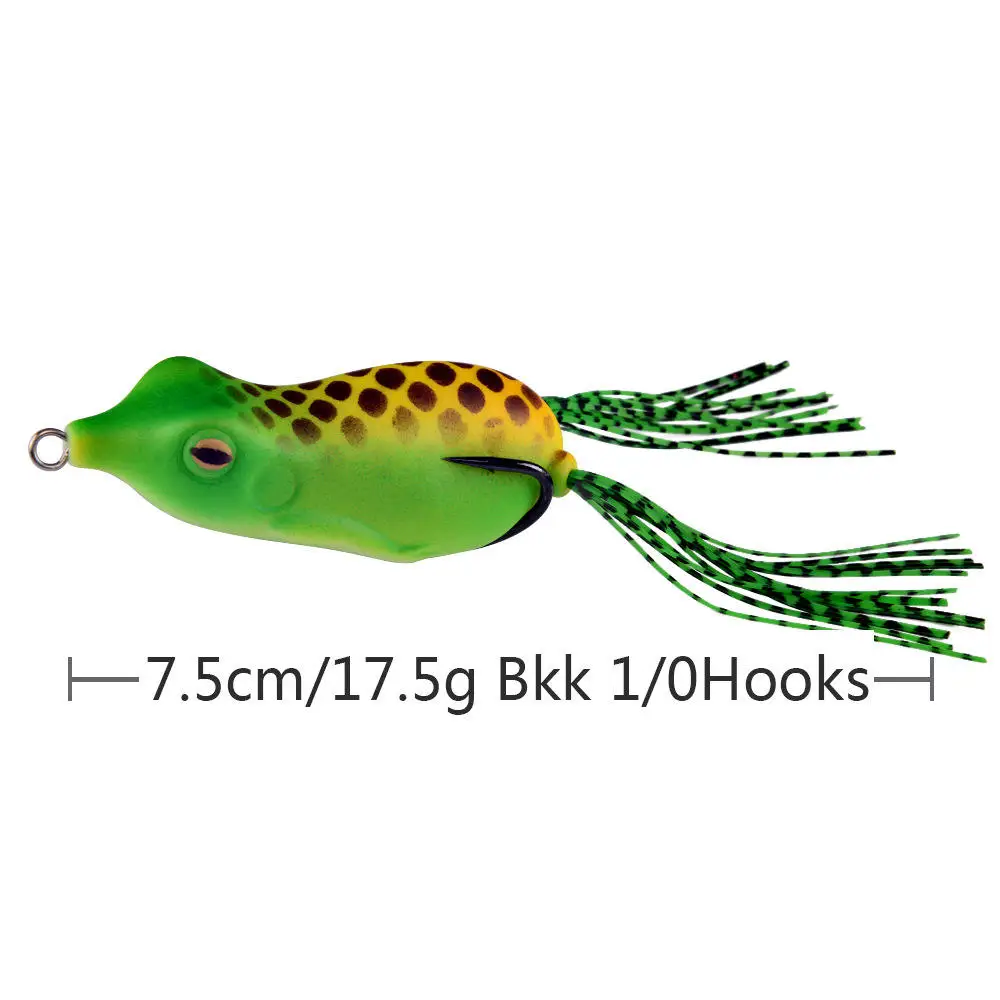Silicone Soft Bait Thunder Frog Toad Double Hook Sequins Modified Double Color Silk Frog Fishing Lure