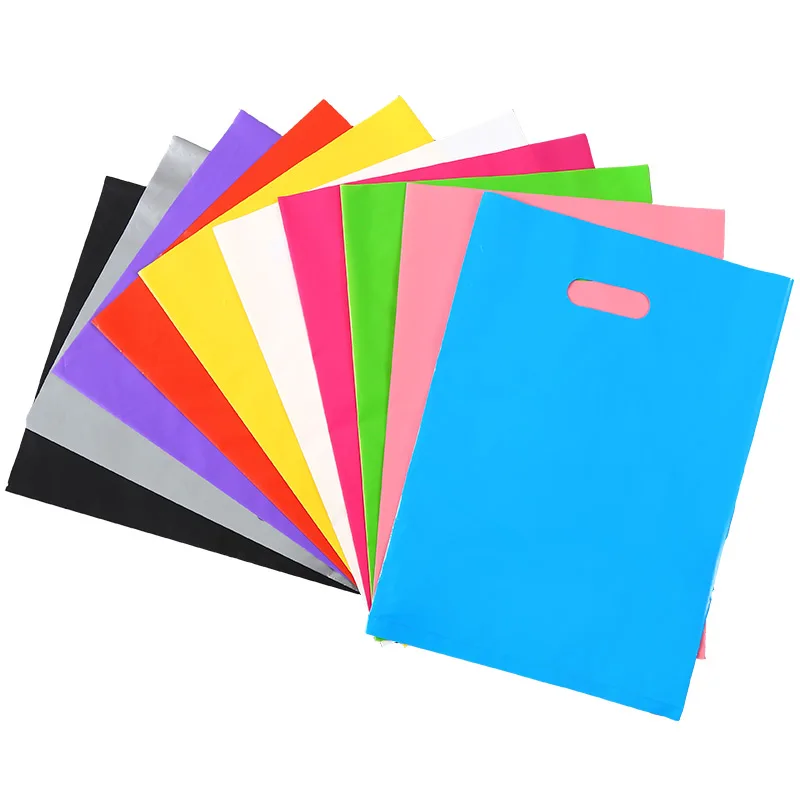 Wholesale Die Cut Handle Eco-Friendly plastic bags for business packaging with logo Shopping Groceries Printing corrugated