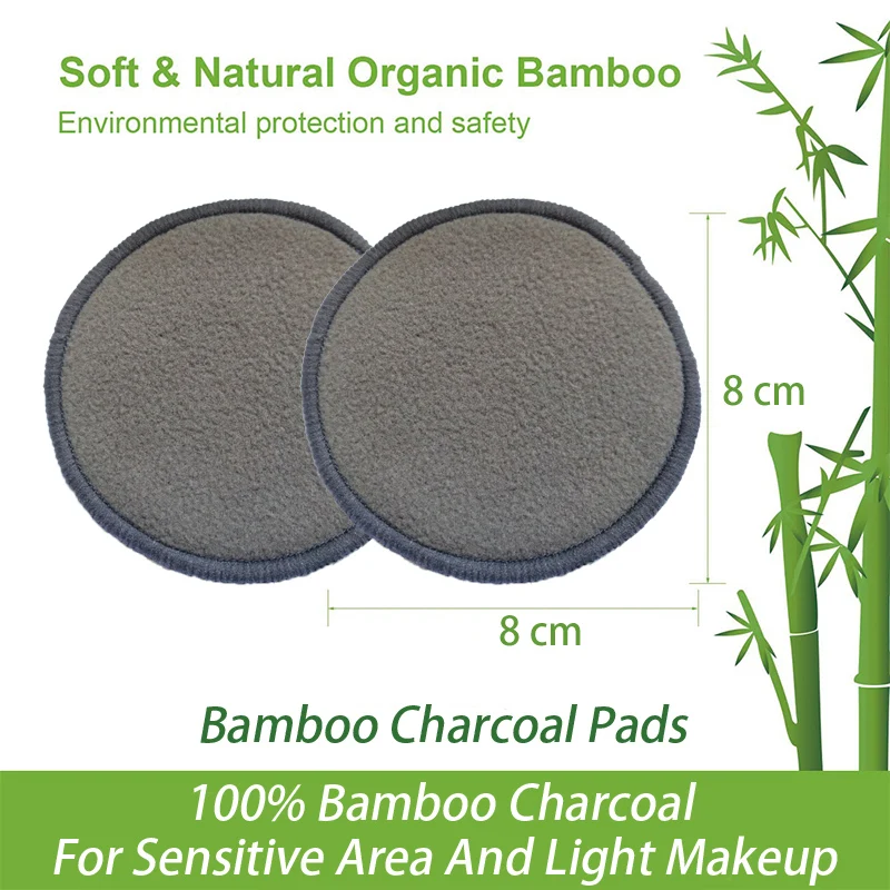 Ananbaby Wholesale Round Face Cleaning Makeup Remover Pads Reusable Organic Bamboo Charcoal Make Up Remover Pads