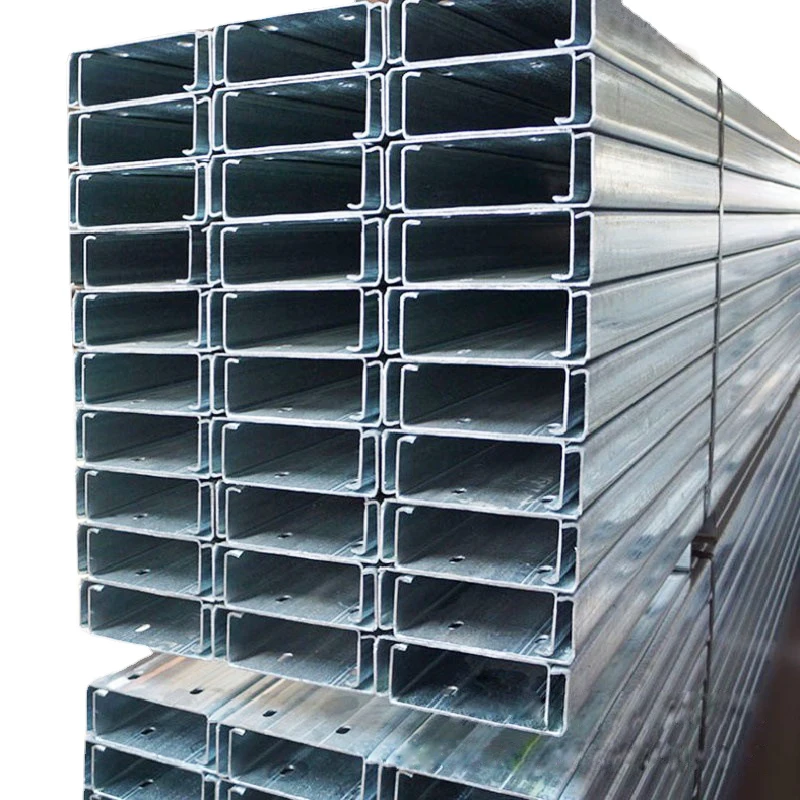 Горячеоцинкованная прогородка, индивидуальный фотогальванический кронштейн, стальная конструкция Q235, холодноформованная пробивная U-образная стальная прогородка