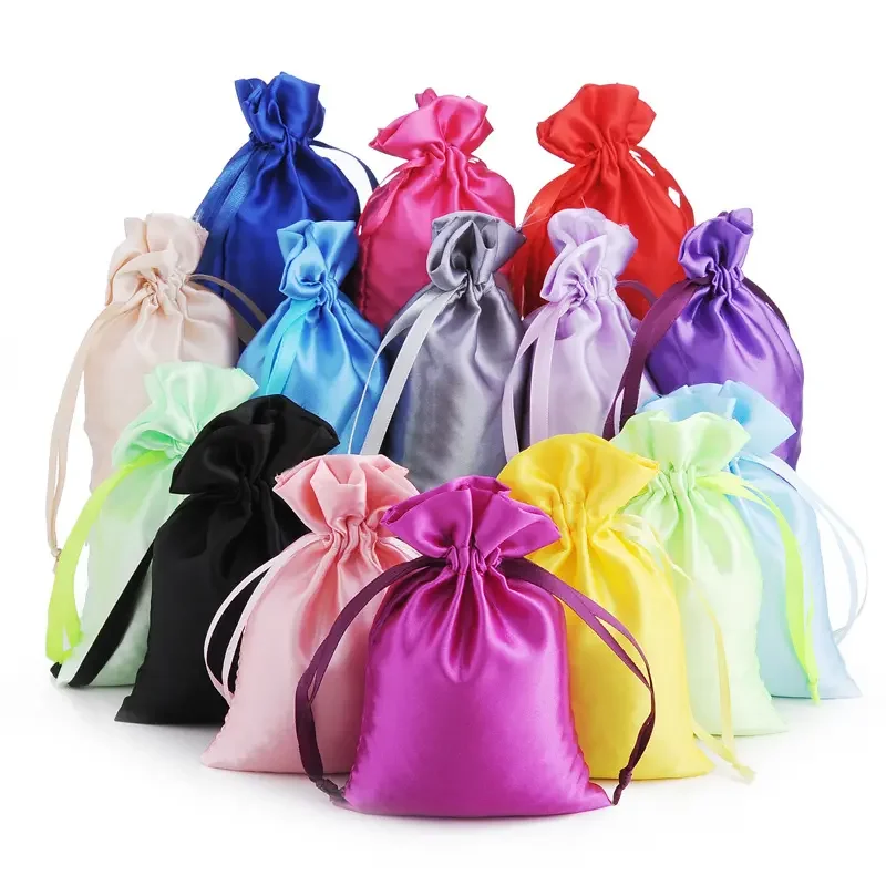 Satin Pouch Bags Print Jewelry Gift Promo Custom Genesis Candy Logo Industrial Surface Color Handle Accept Feature Material Size