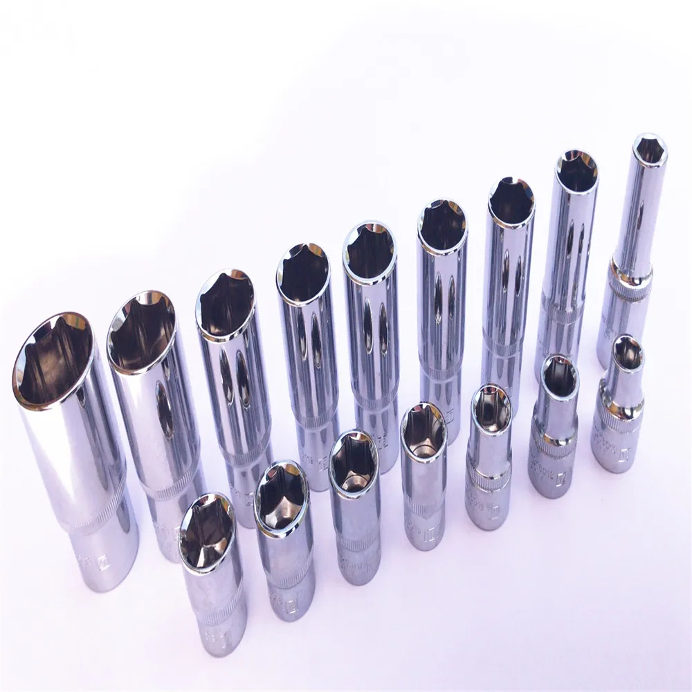 New 11 pcs 1/2' 3/8' inch Hand Tool  Long Socket Hex Repair Tool Drive Deep Socket Set