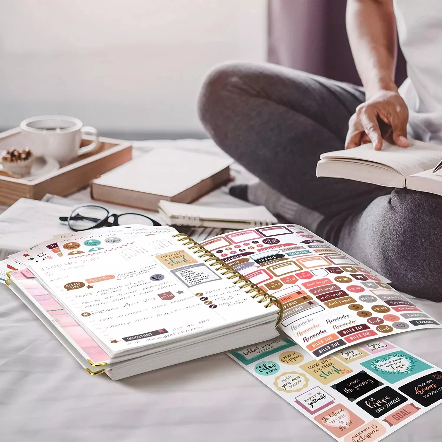 20 Sheets 974 Stickers 2022 Wholesale Daily Monthly Planners Stickers Sheets
