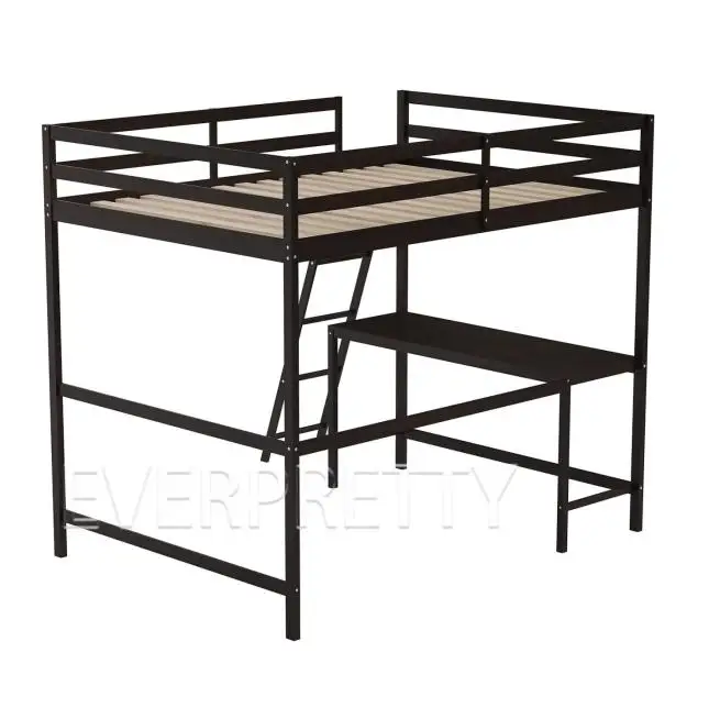 Hostel University Dormitory Furniture Student Dormitory Steel Loft Bed with Wardrobe