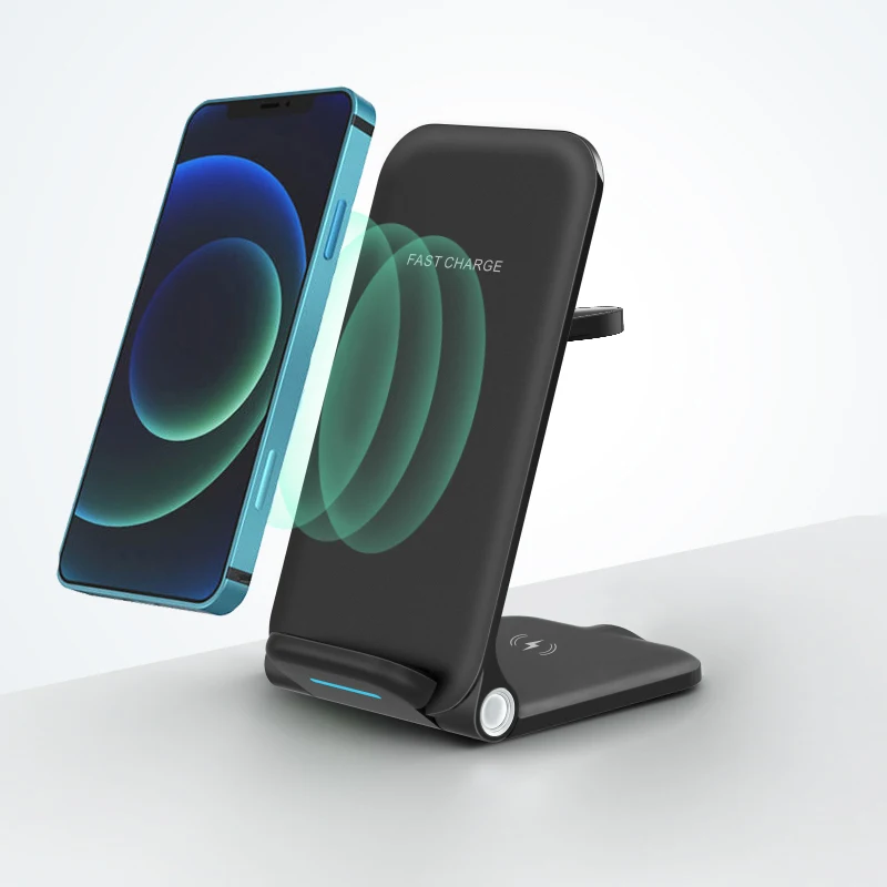 Mobile Phone Foldable Wireless Charger 3 In One Charging Wireless Desktop Charger Stand For Iwatch Earphone