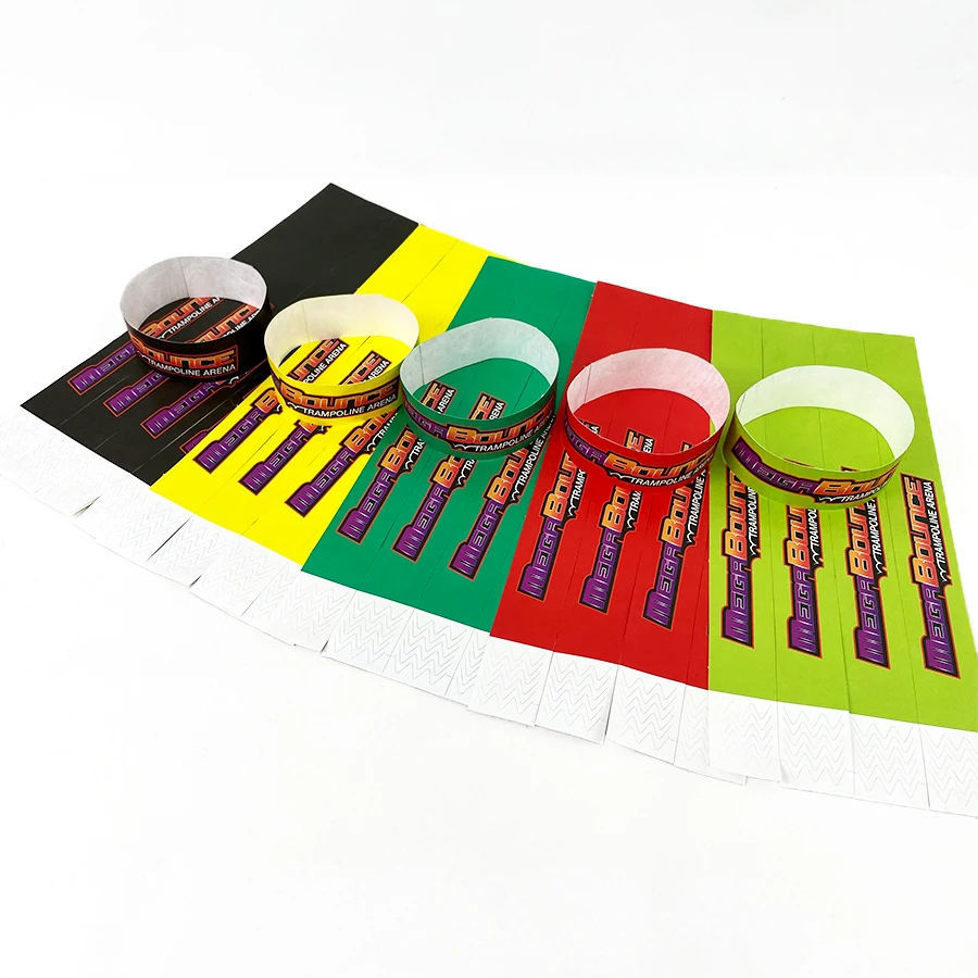 Disposable synthetic paper wristbands for entrance tickets waterproof and anti-counterfeit bracelets customized bands