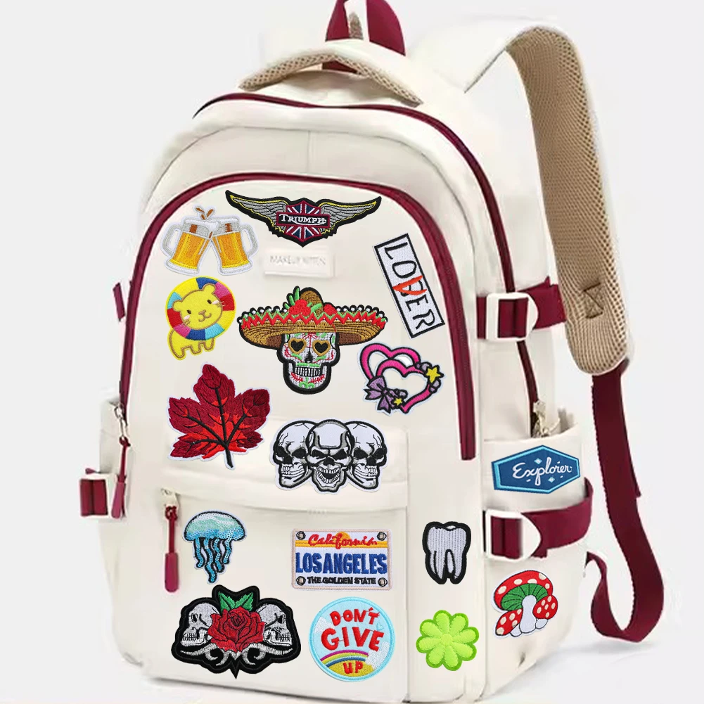 Personality rock punk style skull embroidery cloth attached clothing accessories DIY clothing pants all match decoration