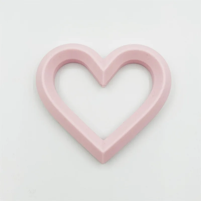 Hot Sell Silicone Baby Chew Toy Heart Shape Teething Ring Silicone Baby Teether Newborn Babi Gift  Accessories