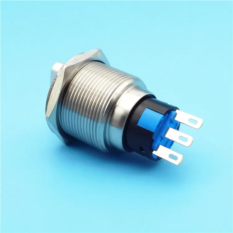 19mm 3/6pins 2/3 position metal rotary selector switch stainless steel push button switch