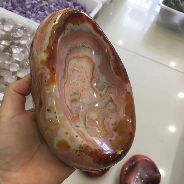 Wholesale Natural Agate Carving Crystal candlestick Carnelian onyx Stone Ashtray