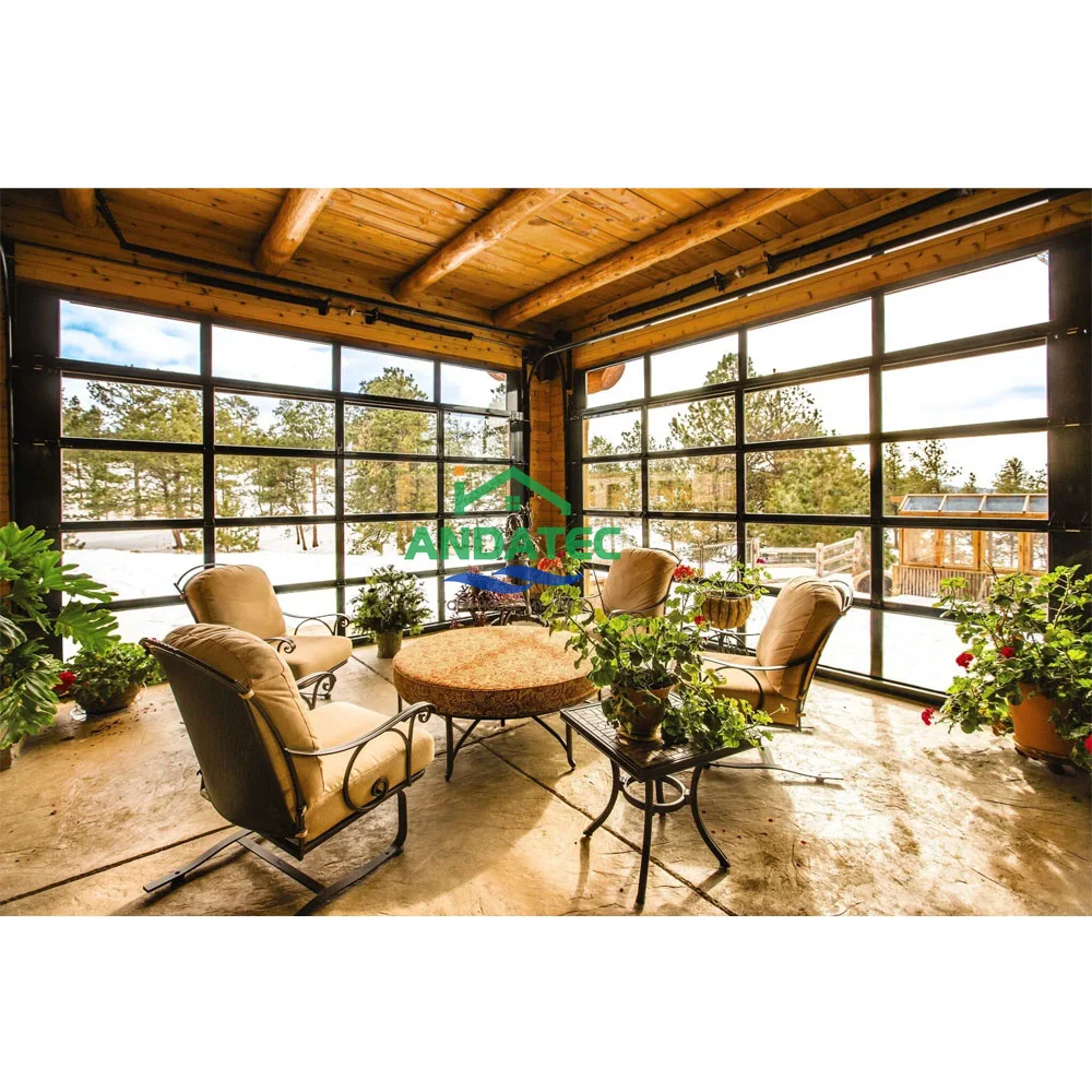 9x8 9x7 16x7 Modern sectional overhead full view aluminum tempered glass panel garage door price plexiglass garage door