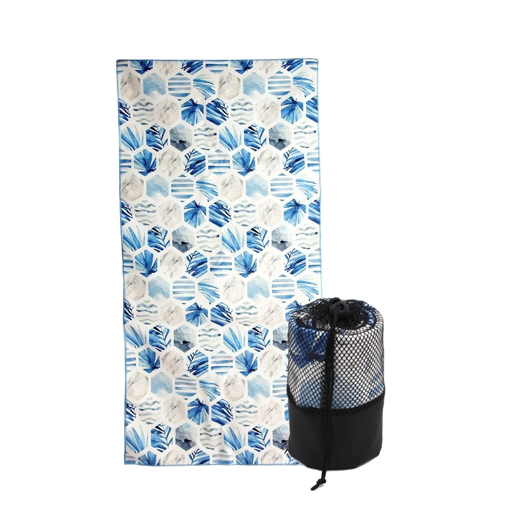 Hemp Tie Dye 100% Polyester Sand less Microfiber Suede Cute Beach Towel custom printed soft beach towel