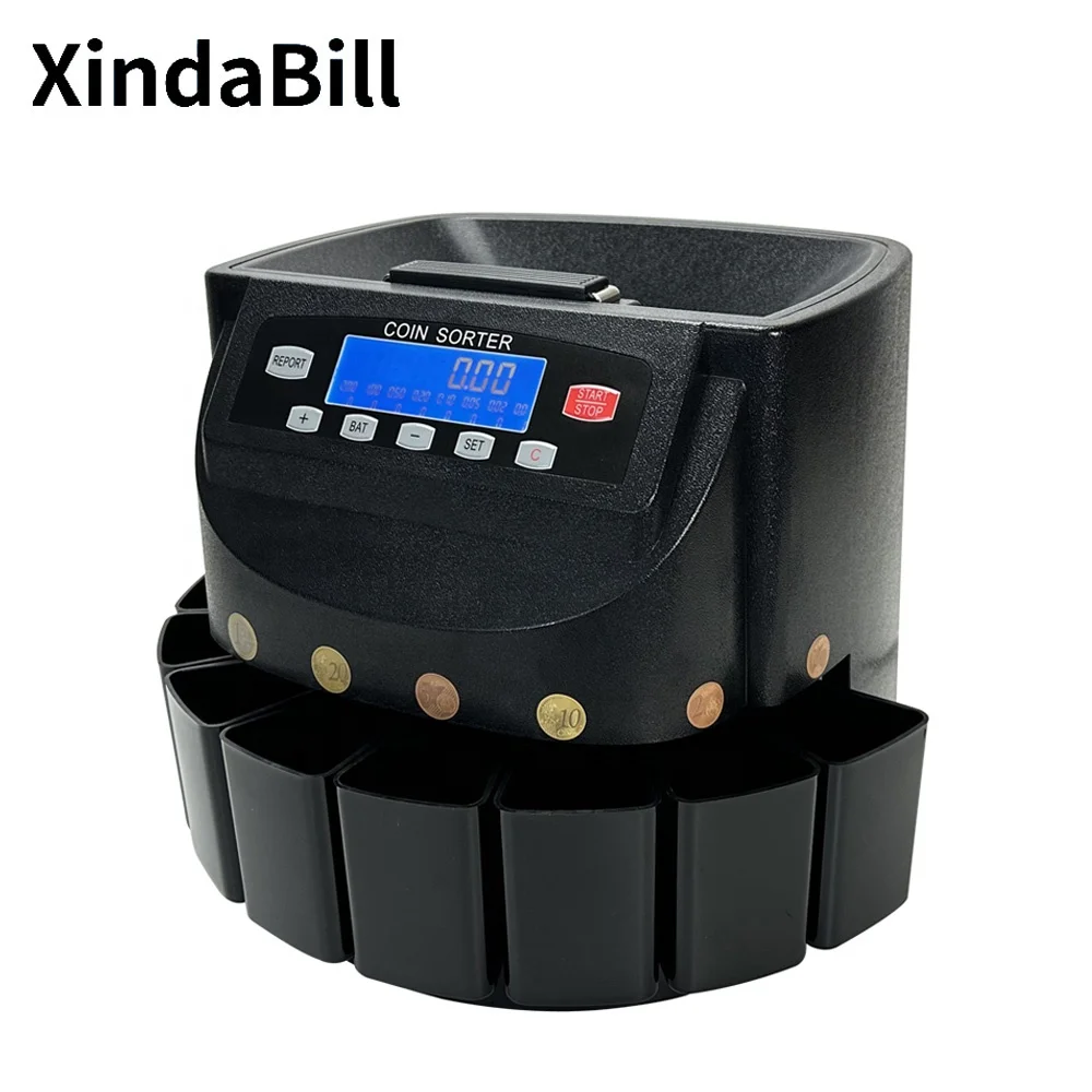 PHP MXN UAH ZAR Coin Counting Machine Calculate Total Value LCD Display Ghana Azerbaijan Georgia GEL Coin Sorter Machines