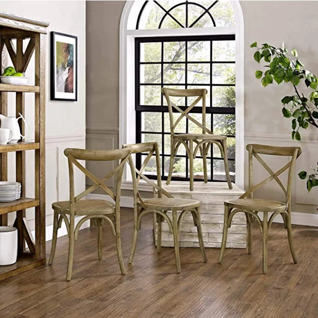 
Back Cross Dining Wooden Room Wood French Design Upholstered Furniture Antique Wholesale High Cheap Restaurant Chair 