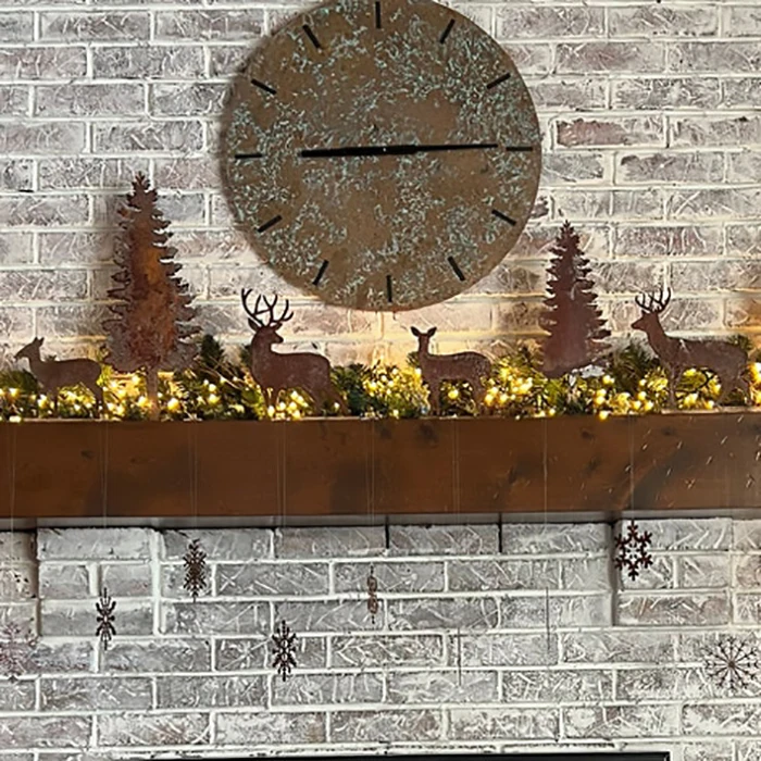 Outdoor Backyard Metal Decoration Lawn Statues Sculptures Garden Christmas Tree Ornaments Corten Steel Art Decor