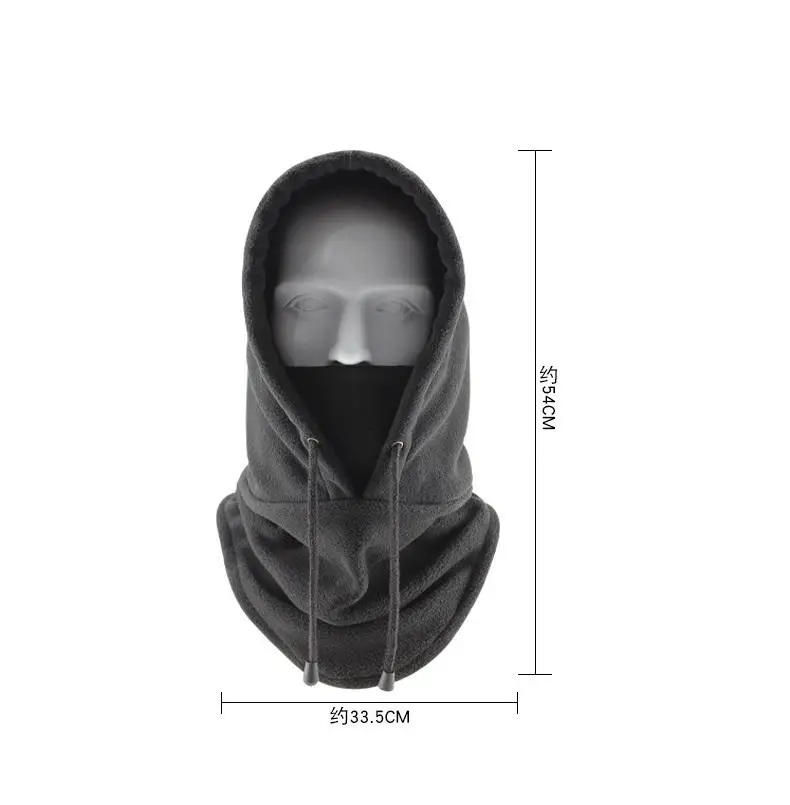 Thermal Fleece Balaclava Hat Hooded Neck Warmer Cycling Outdoor Skiing Men Masked Face Headgear Winter Cycling Cover Caps