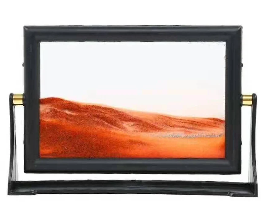 Creative Home Decoration Glass Craft  3D Dynamic Fluid Moving Sand Scenes Landscape Art in Motion Picture