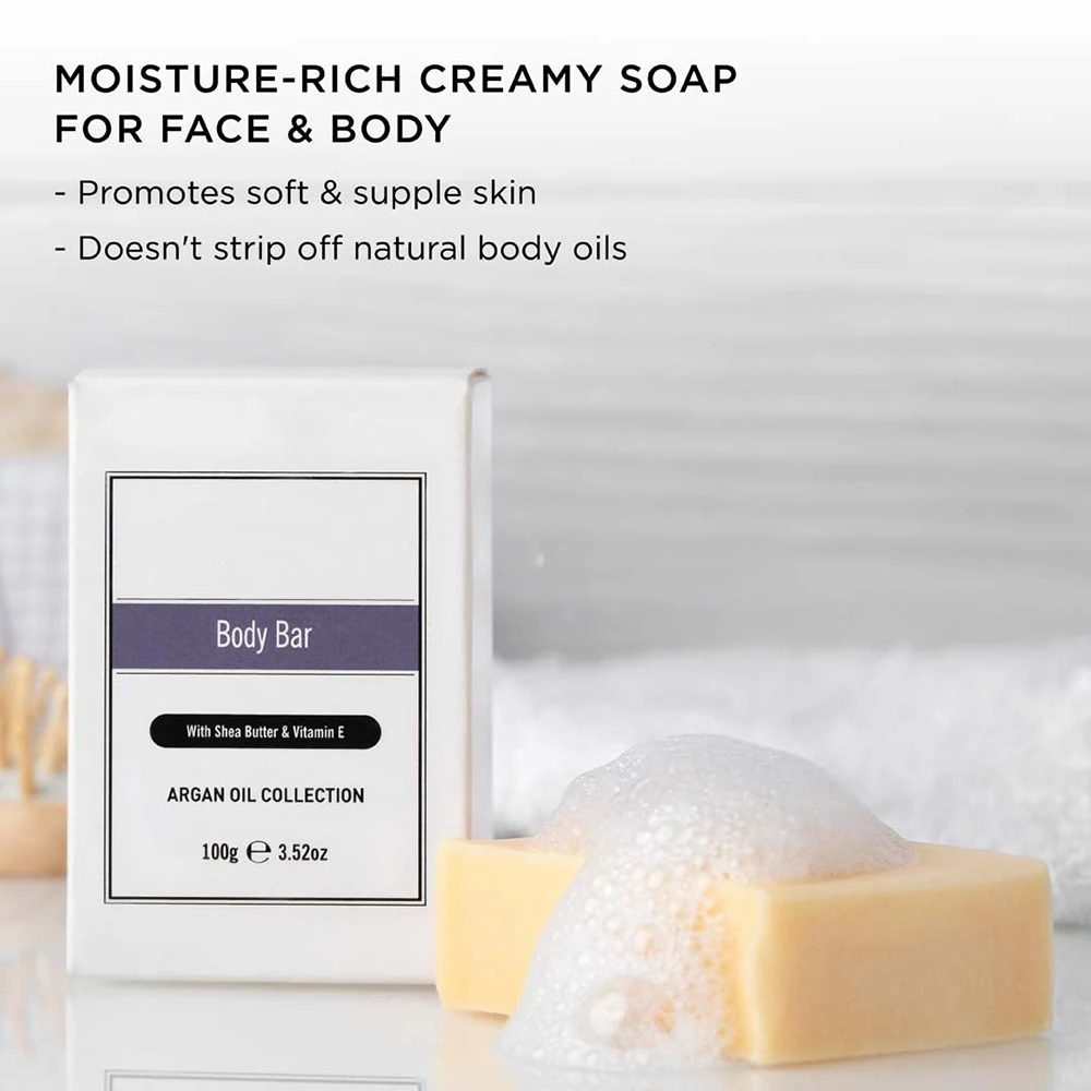 Factory 100G Essential Oils Handmade Solid Argan Oil Deep Cleansing Moisturizing Spot Remover Body & Face Wash Soap