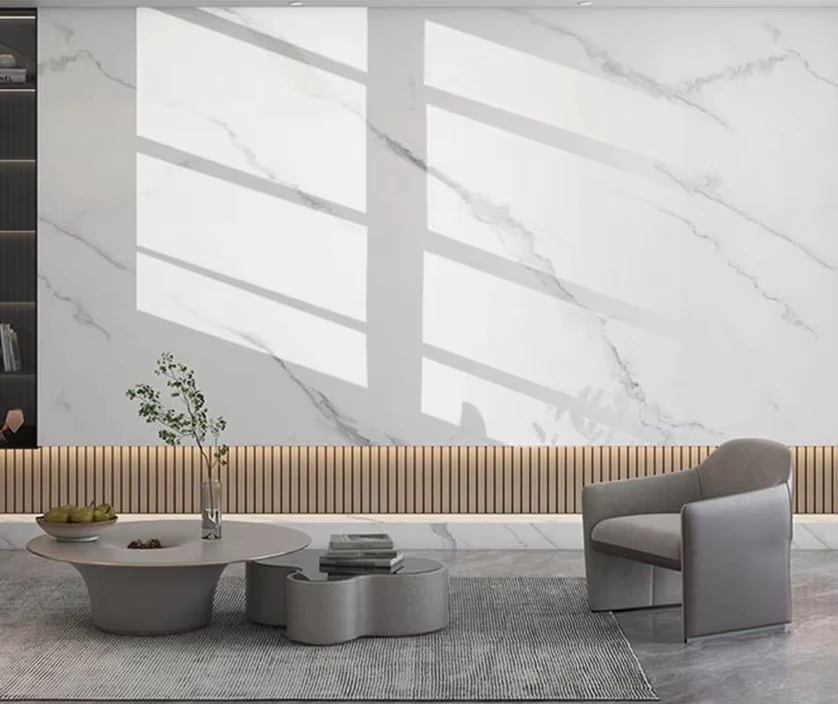 Customized Multi-Size Simple Fashion Home Decoration Waterproof High-Brightness Marble Pattern Pvc Wall Panel