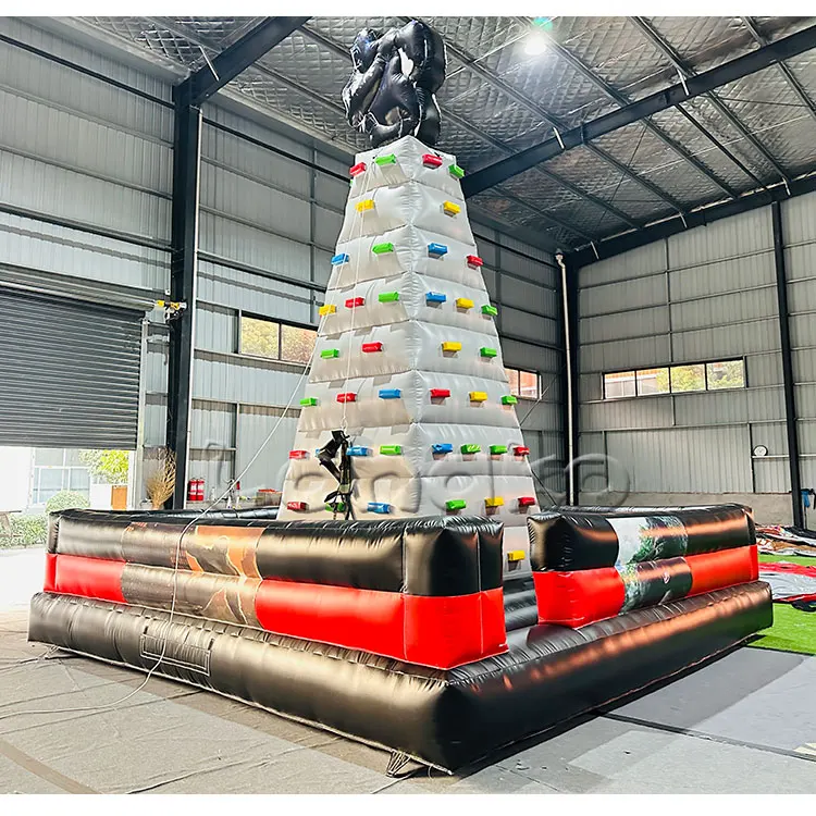 Colorful Amusement Adventure Climbing Game Equipment Inflatable Rock Climbing Wall For Kids Indoor