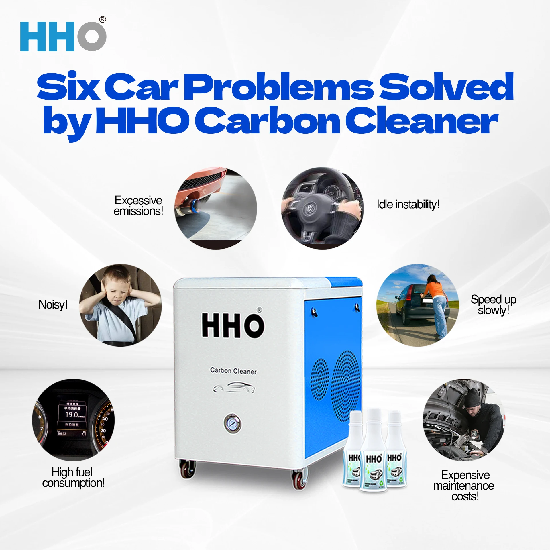 Car Care Detailing Mobile Service 2000L/H Engine Decarbonized HHO Car Engine Carbon Cleaning Machine