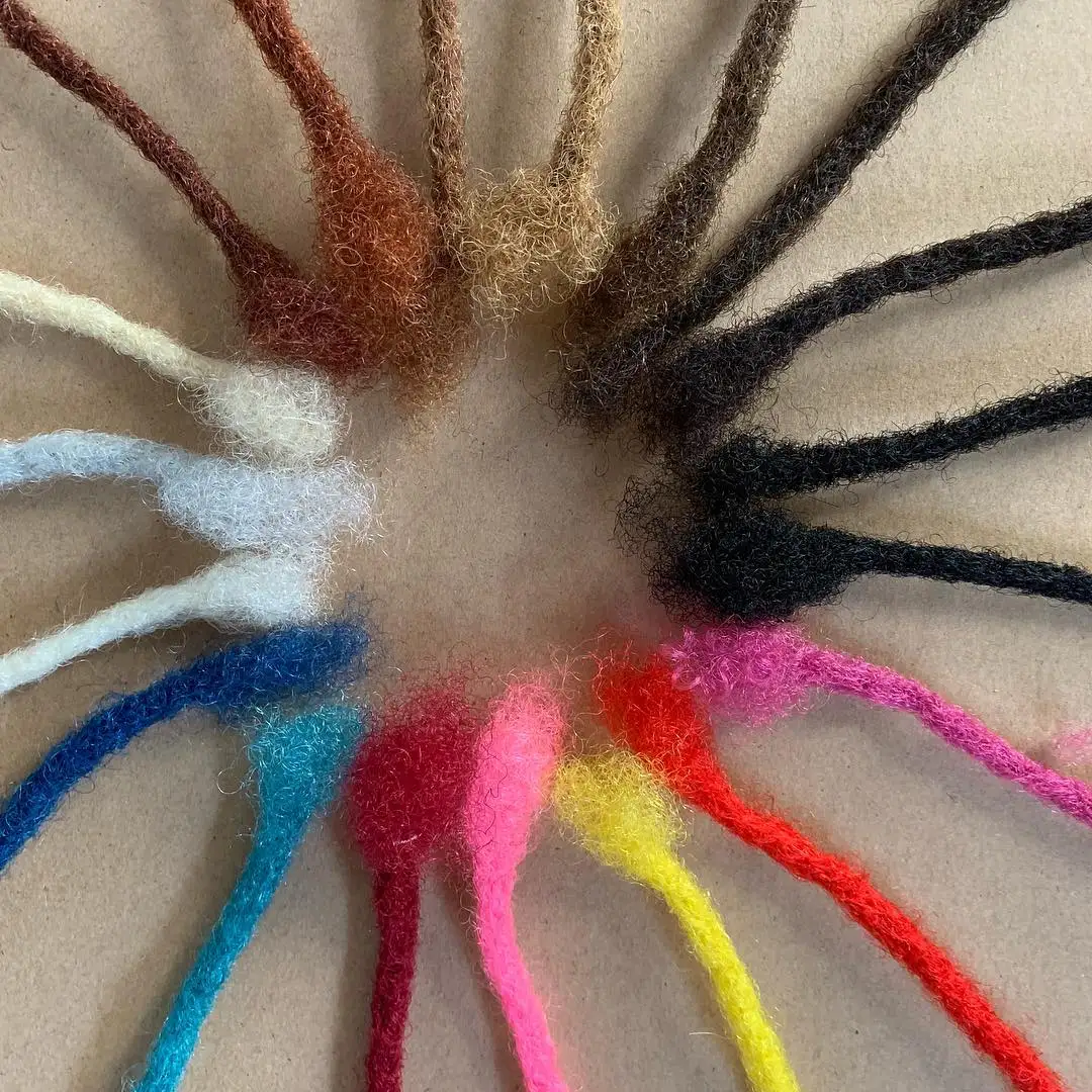 Human Dreadlocks Soft Twist Braiding Crochet Handmade Afro Kinky  Dread Locs Hair Extension 0.8CM for  African wig