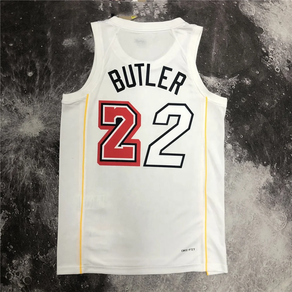 New 2023 Season Heat Press Unisex Sports T-shirt Custom Name Wade Butler Herro Adebayo Miami Basketball Jersey Uniforms