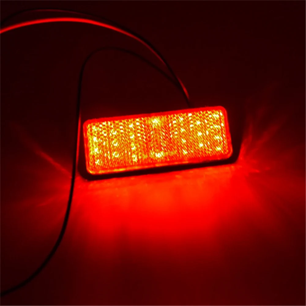 12V Universal Motorbike Motorcycle Side/tail Fog Reflectors LED Tail Brake Stop Light