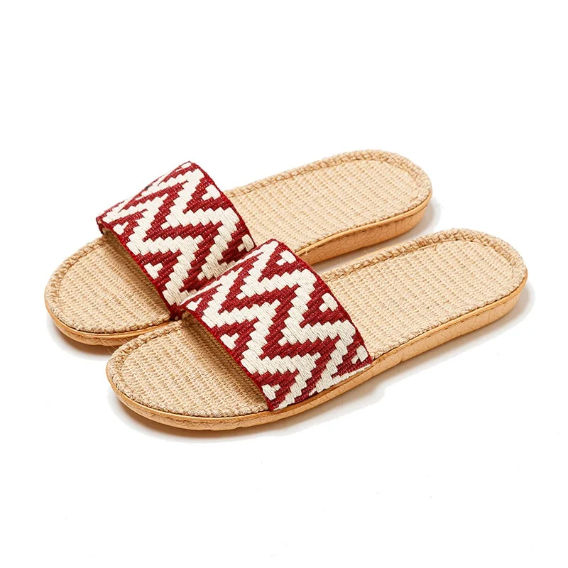 Wholesale slippers summer cotton linen home non-slip summer sandals and slippers for women and men linen slippers zapatillas