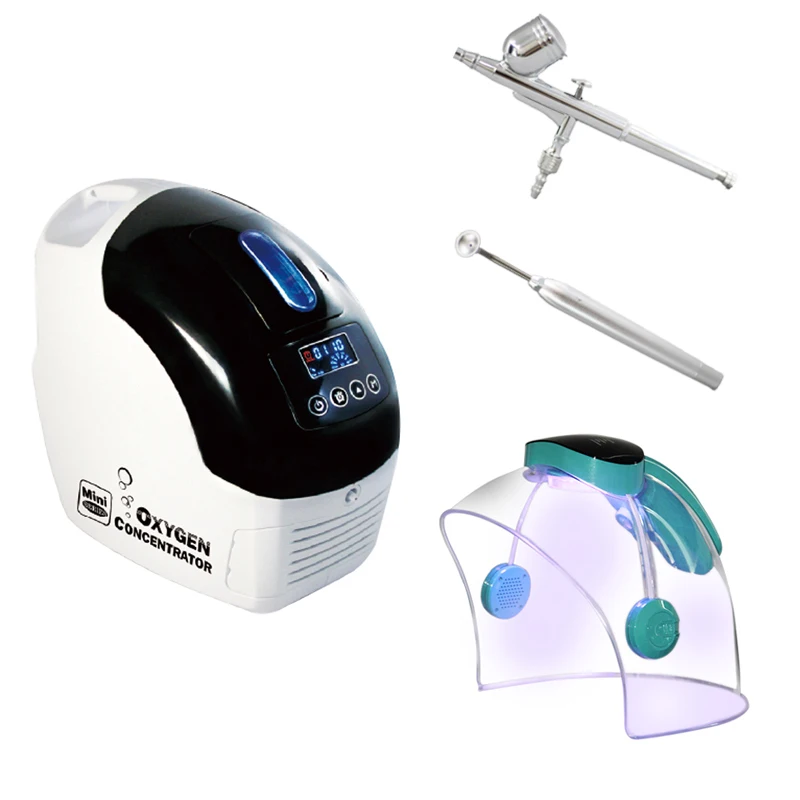 Portable 1l oxygen concentrator with spray gun for beauty salons
