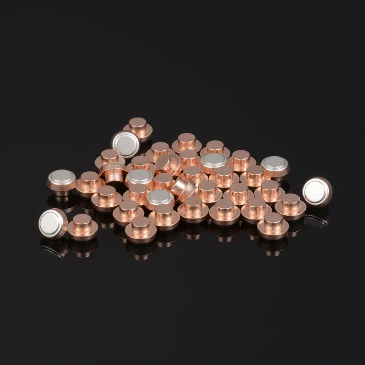 ISO9001 AgSnO2/Cu bimetal electrical silver contact rivet for contactor