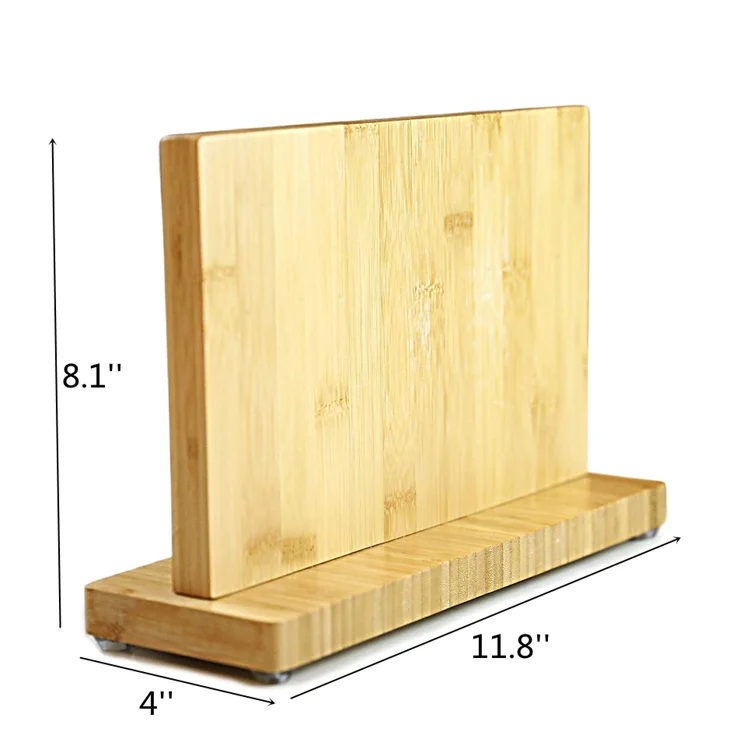 Kitchen steak knives cutlery universal space saving stand bamboo magnetic knife block