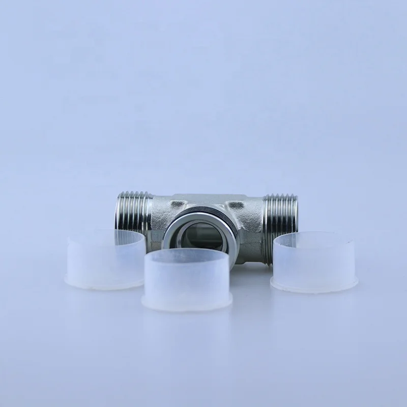 AC AD external thread tee connector hydraulic hose connector connects hose to valve plate