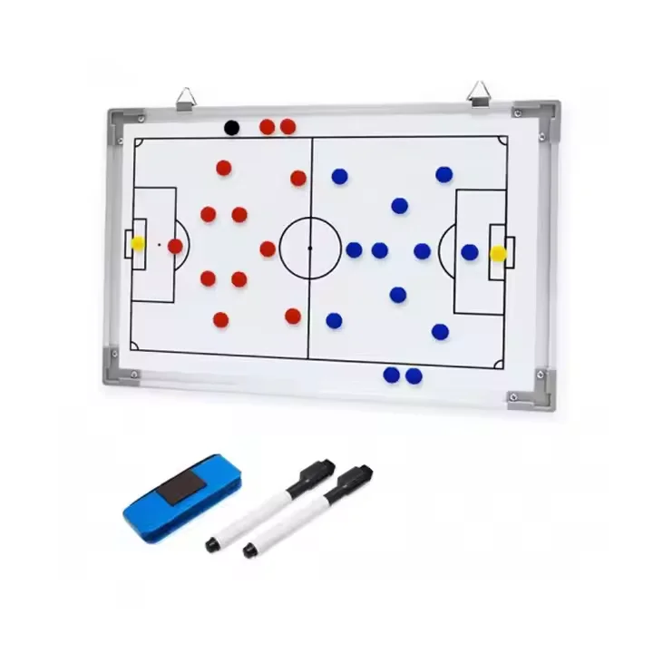 Soccer Tactical Aluminium Frames with Plastic Corners Coaches Magnetic Tactic Board with Hanging Clips