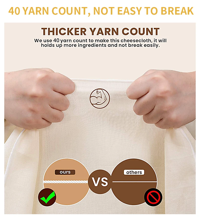 food grade cheesecloth unbleached pure cotton reusable  grade 100 organic cotton cheese cloth bag