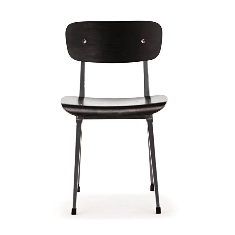 Contemporary Furniture and Home Furniture Bent Plywood Seat and Back Dining Chair Steel Restaurant Chair for Siting for Sale