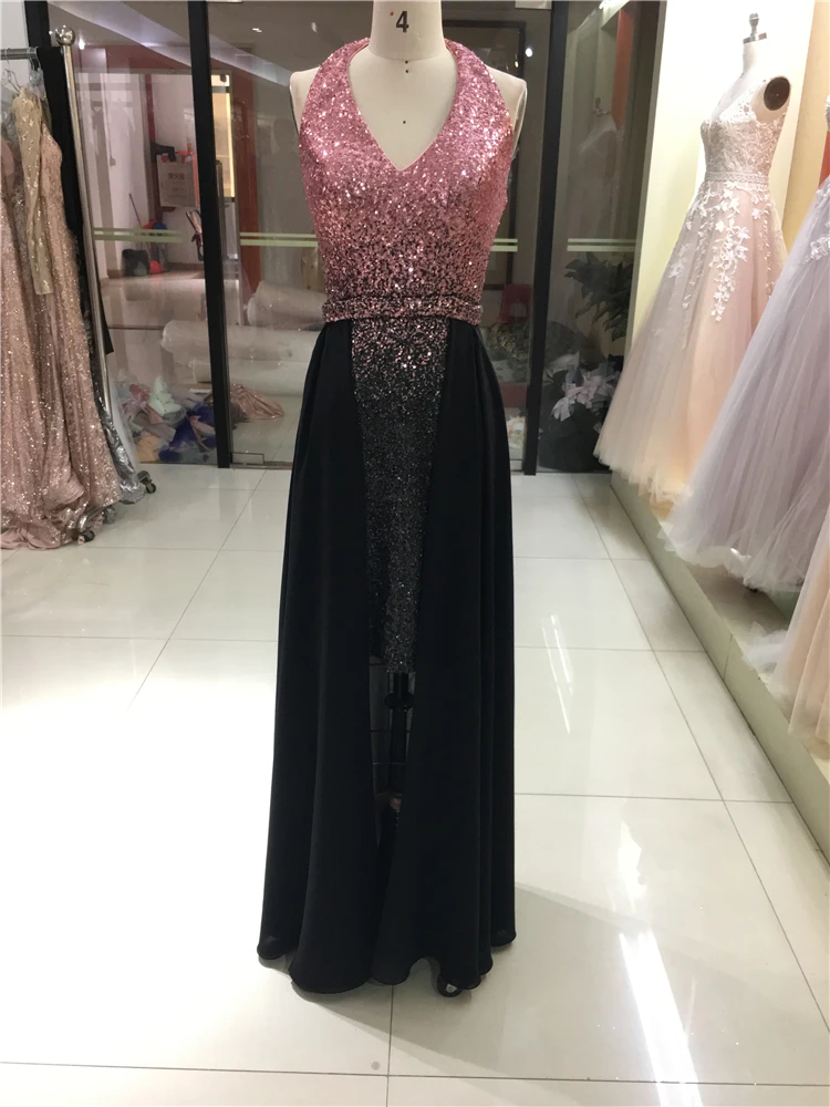 Sexy sheath sequin knee length v neck sparkly prom homecoming dress for party