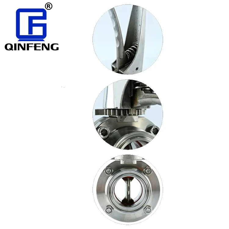 QINFENG гидравлический регулятор вафельного типа управление клапаном санитарный SS316L SS304 1 5 дюйма TC зажим