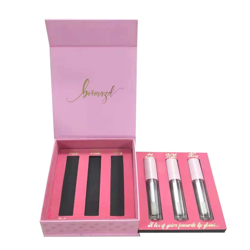 Wholesale Lipstick Empty Gift Box Custom Cosmetic Storage Magnetic Logo Lip Oil Packing Box Cosmetic Packaging Cardboard HS K=K