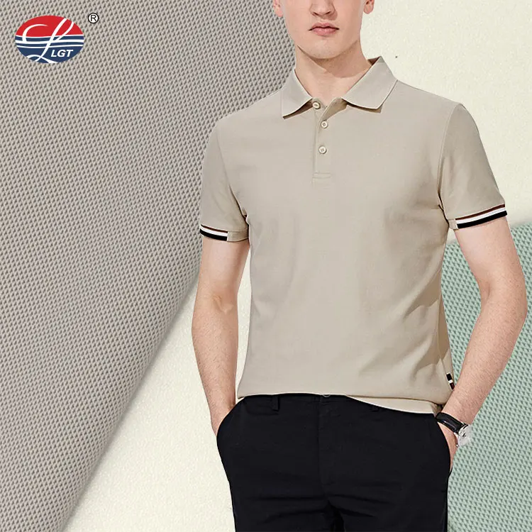 Easy care quick dry nylon spandex knitted warp jacquard pique fabric for polo shirt