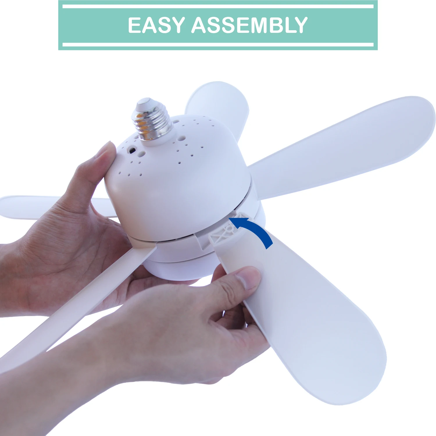 Socket Fan Light Ceiling Fans With Lights and Remote Dimmable Light Bulb Screw in Ceiling Fan for Bedroom Kitchen Garage