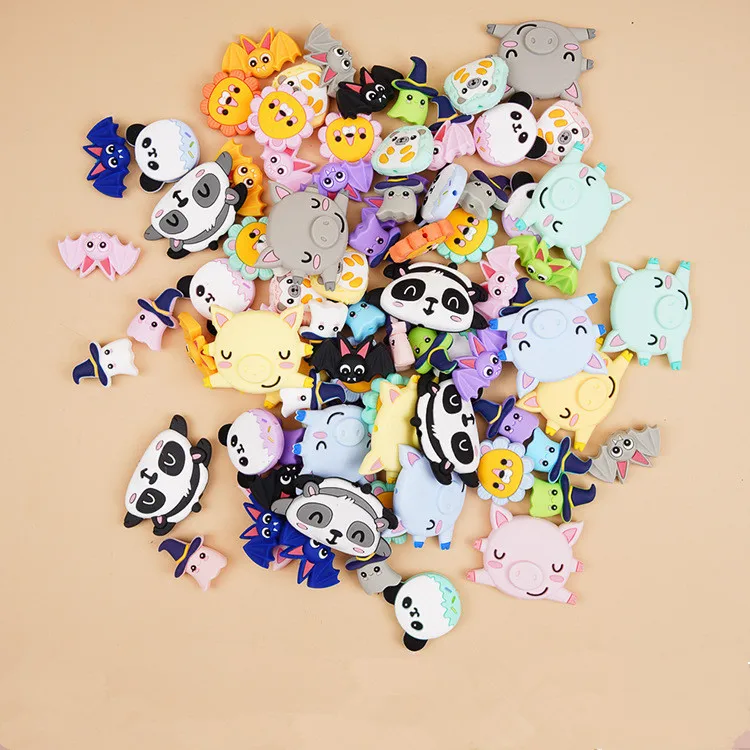 Oem/Odm Soft Bpa Free Focal Beads Silicone Characters Baby Silicon Beads For Pen Making