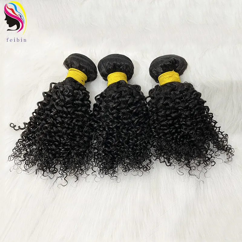 Grade 9A Kinky Curly Natural mink brazilian virgin raw indian cuticle aligned vendor Human Hair Bundle with lace closure