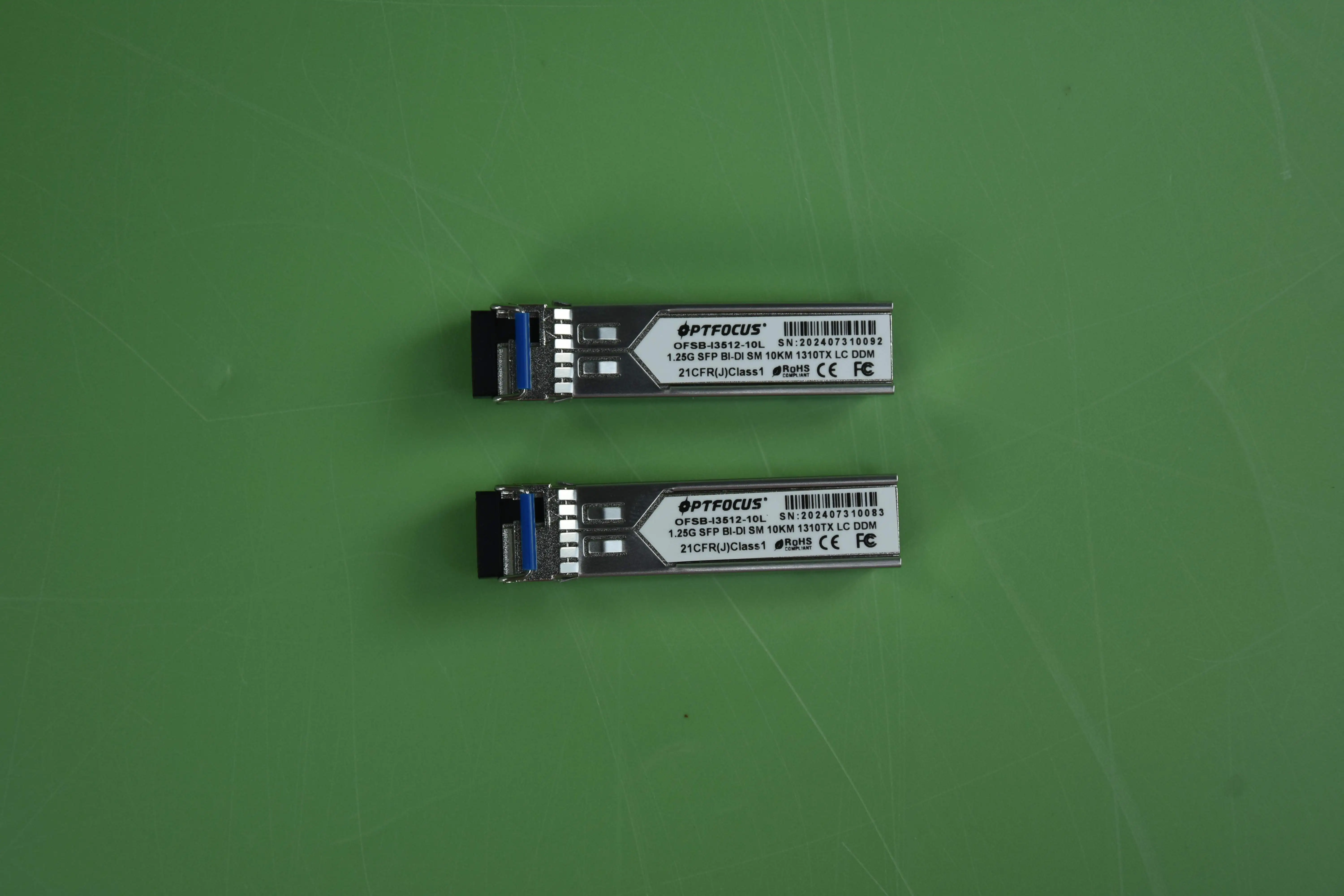 Industrialgrade SFP optical module1.25Gsingle mode single fiber 10 kilometers 1310nmTx/1550nm Rx LCinterface DDM