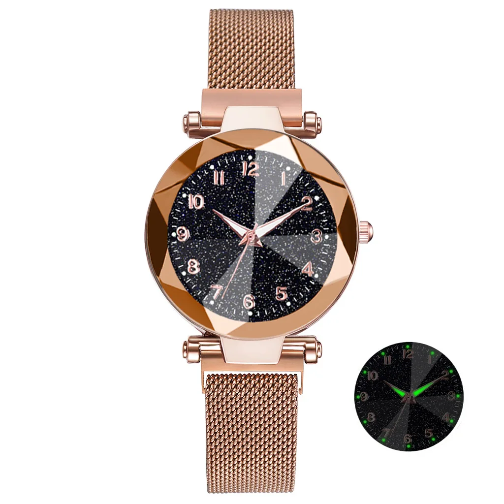 Starry Dial Magnetic Suction Fashion Casual Quartz Watch For Women