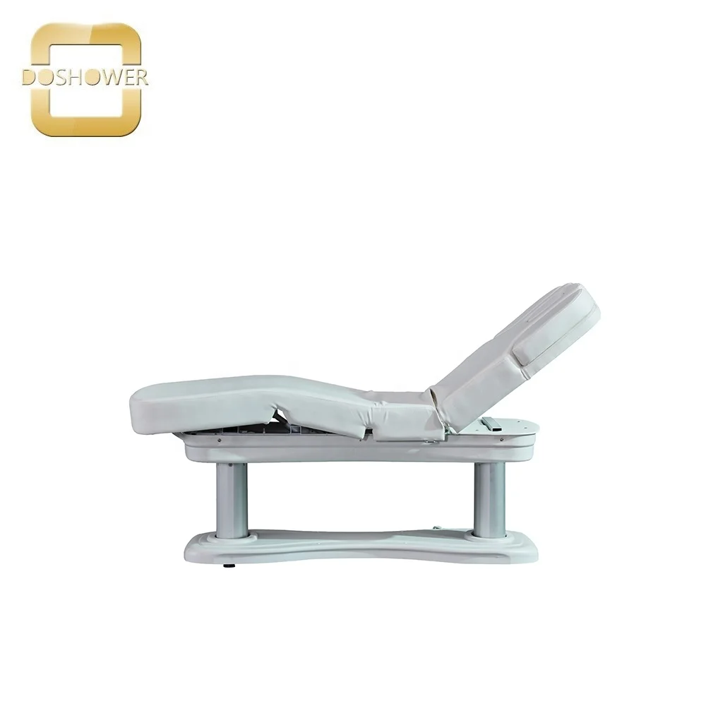 White Luxury Electric facial bed with whole bed adjustable of height and backrest adjustable armrest manual adjustable