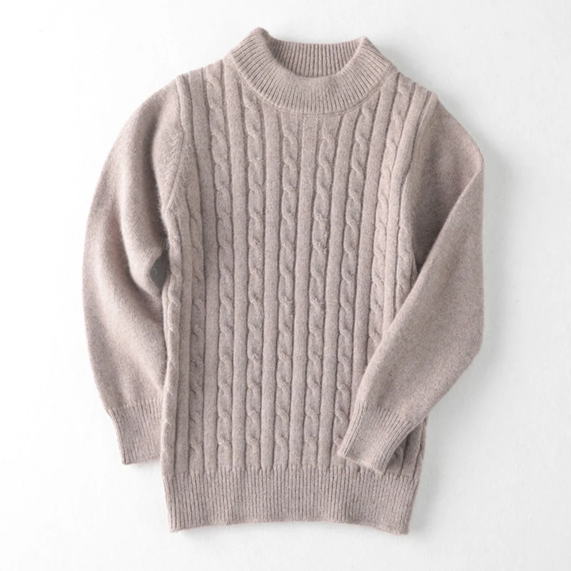 
Children Knit Cable Kids Fashion acrylic pullover solid color Sweater 