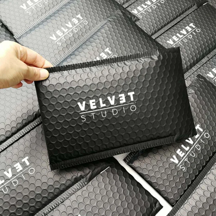 OEM Stock Eco-friendly Customize Black Pink Mailer Strong Adhesive Air Bags Packing Mailing Tear Proof Bubble Padded Envelopes
